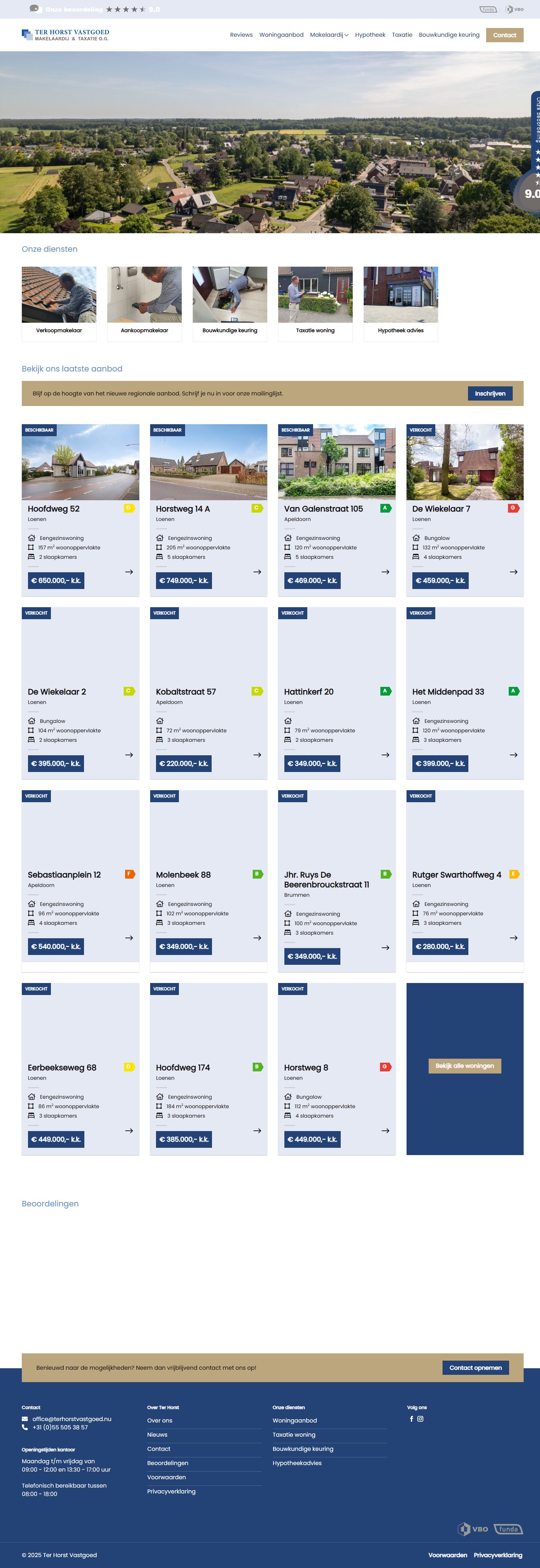 Screenshot van de website van www.terhorstvastgoed.nu