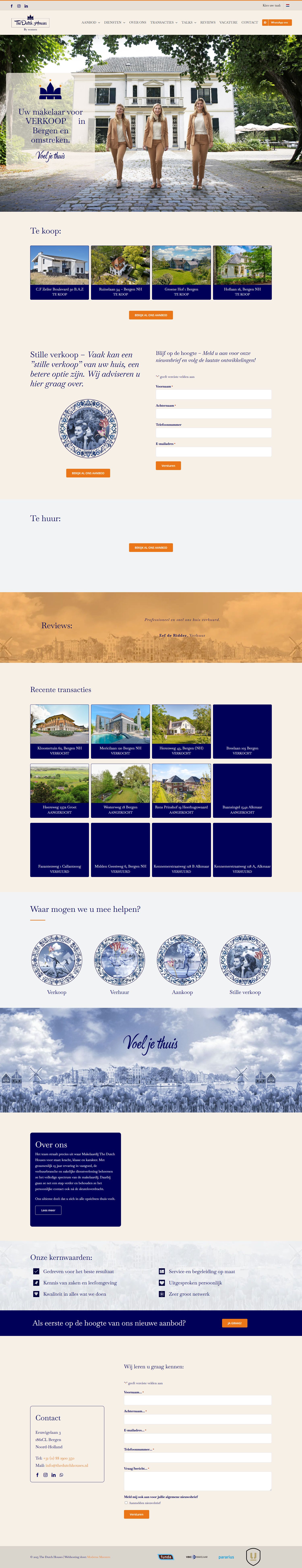 Screenshot van de website van www.thedutchhouses.nl