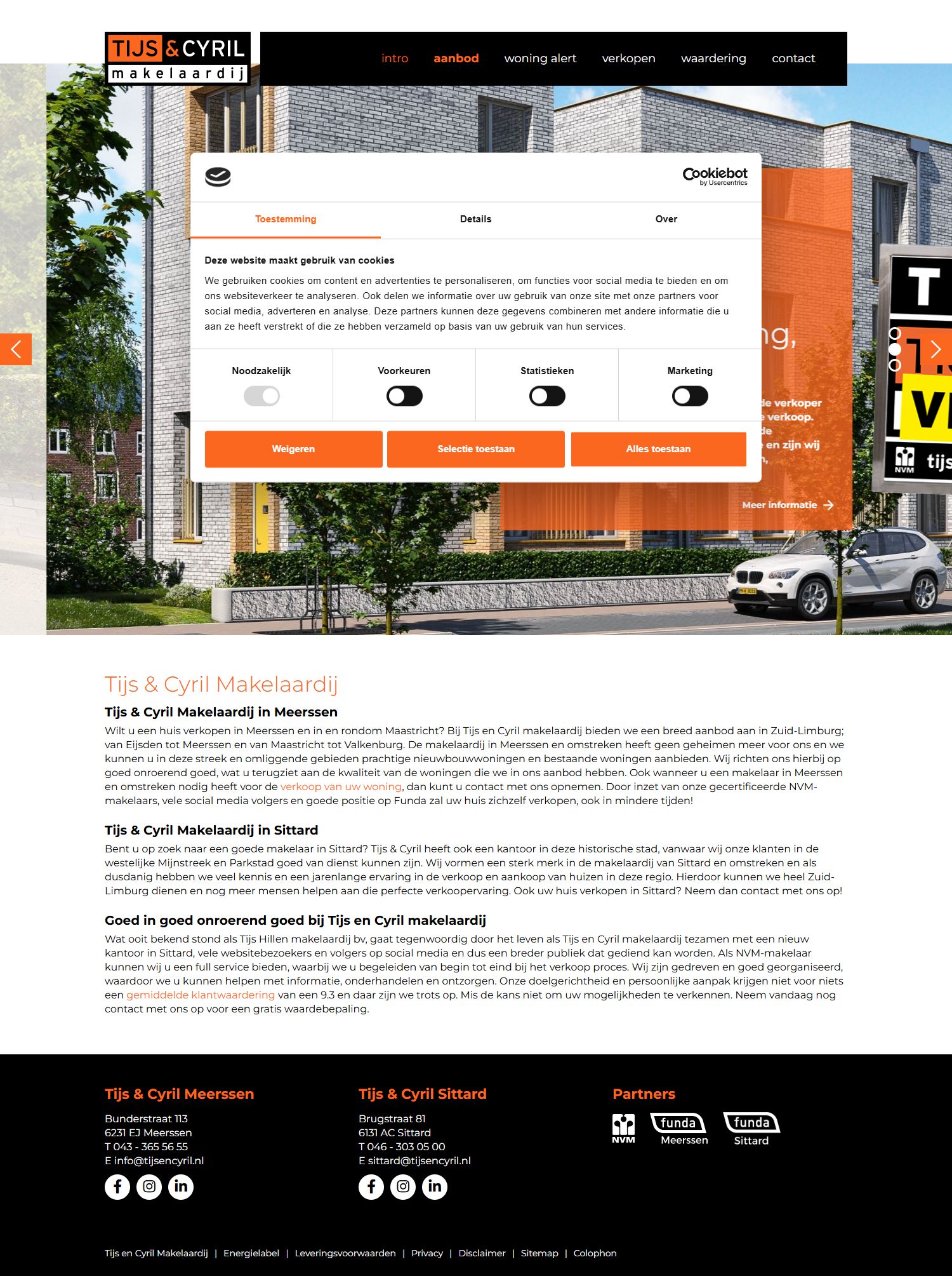 Screenshot van de website van www.tijsencyril.nl