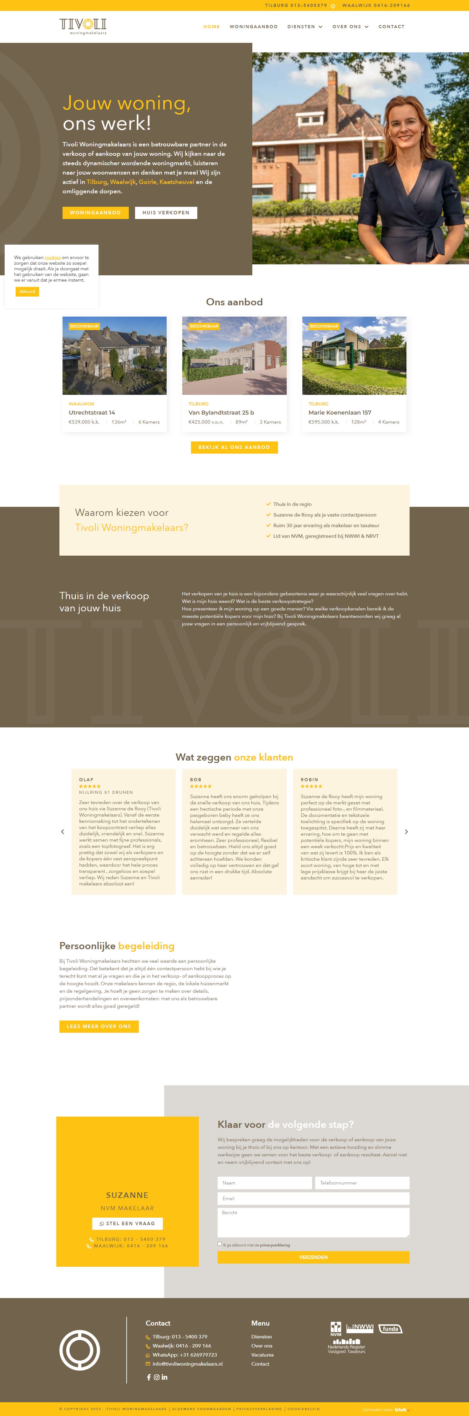 Screenshot van de website van www.tivoliwoningmakelaars.nl