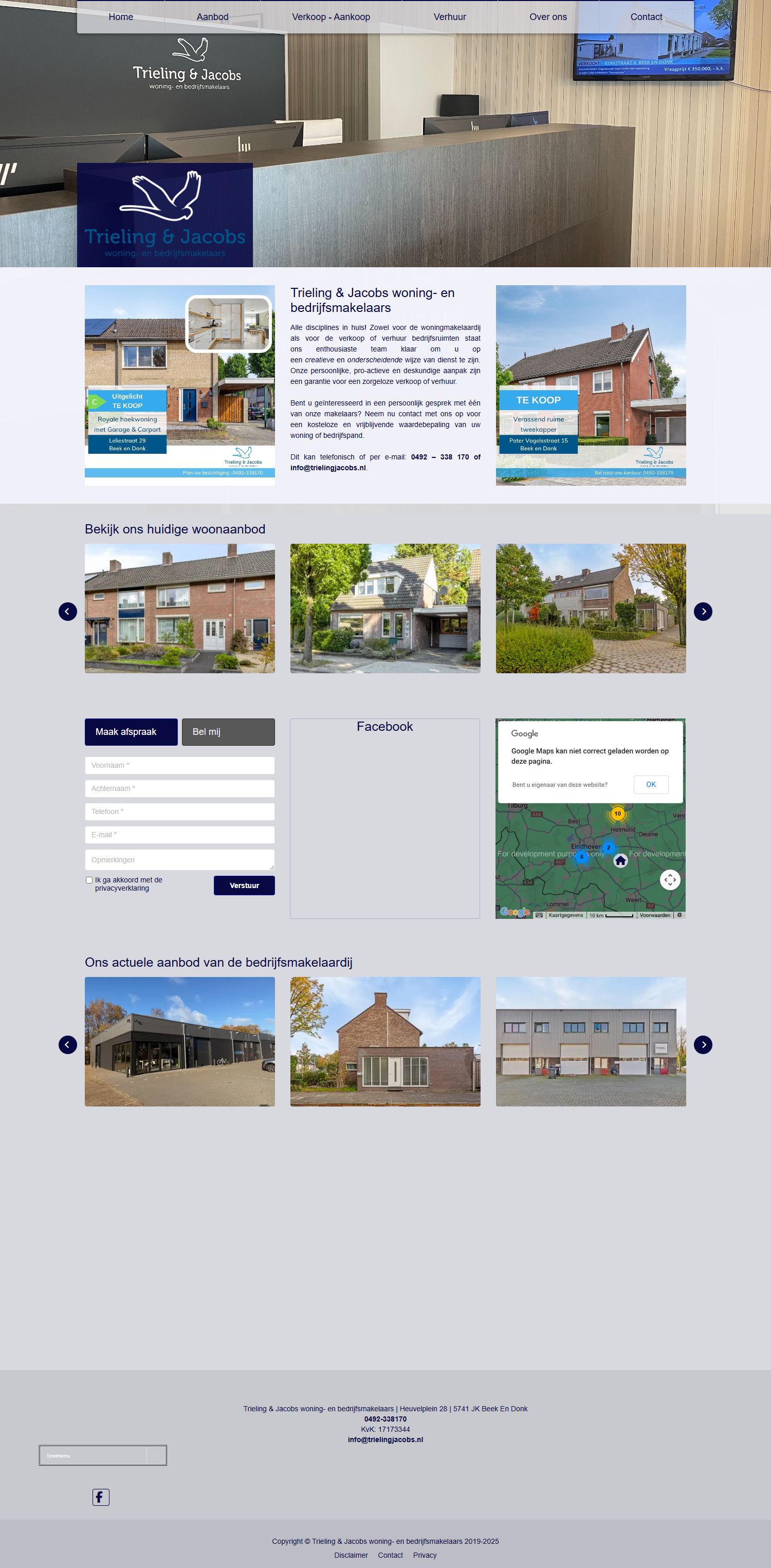 Screenshot van de website van www.trielingjacobs.nl