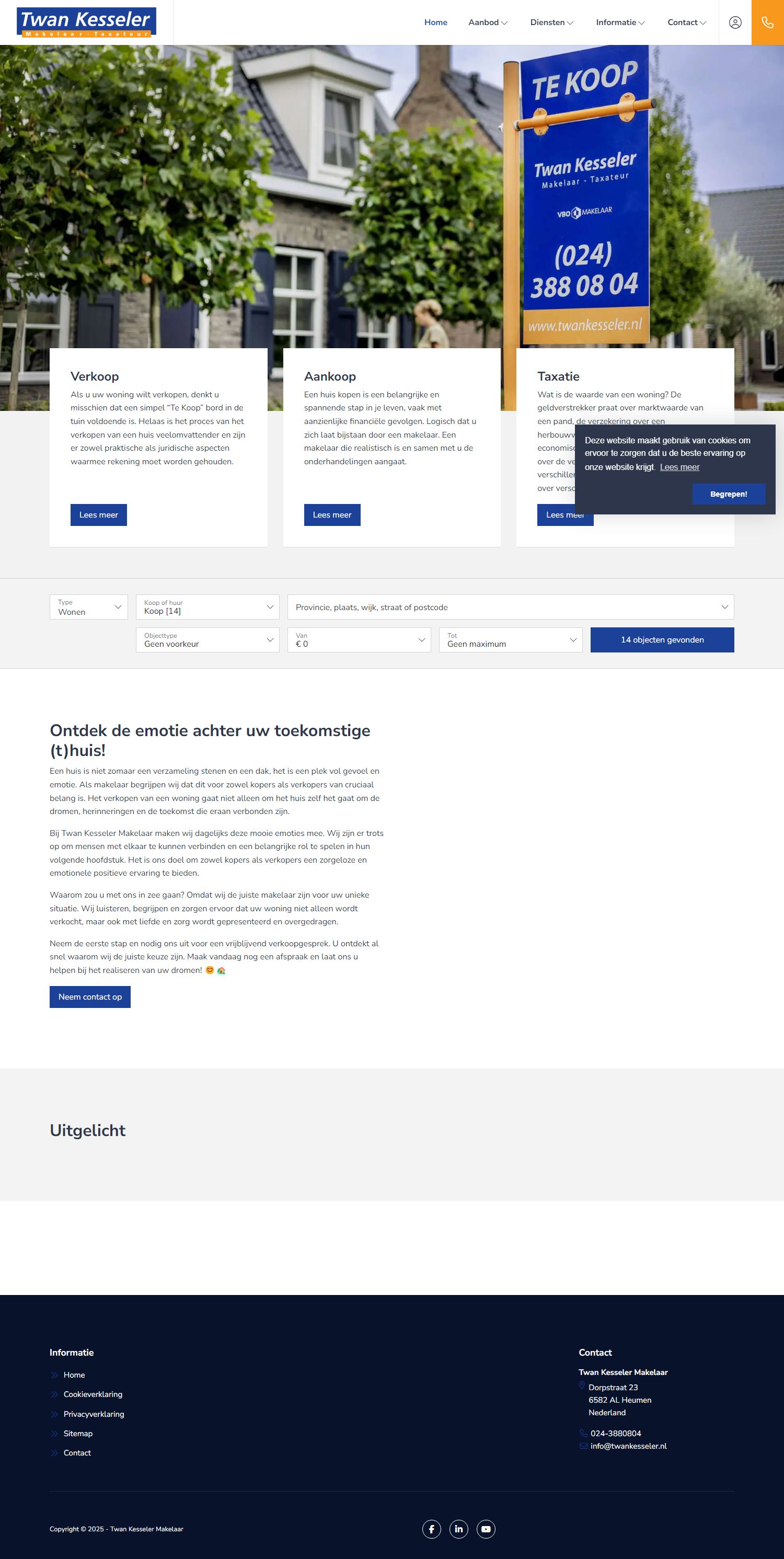 Screenshot van de website van www.twankesseler.nl