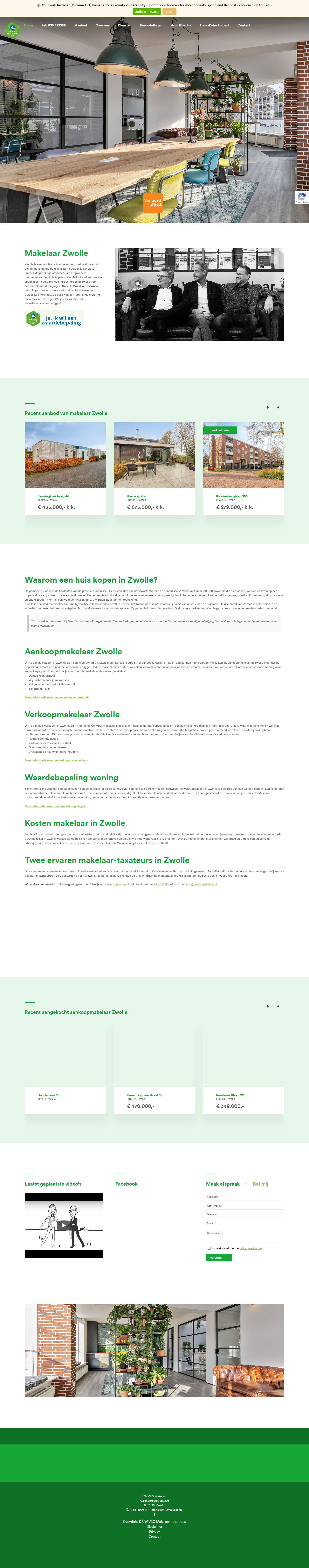 Screenshot van de website van www.uwvbomakelaar.nl