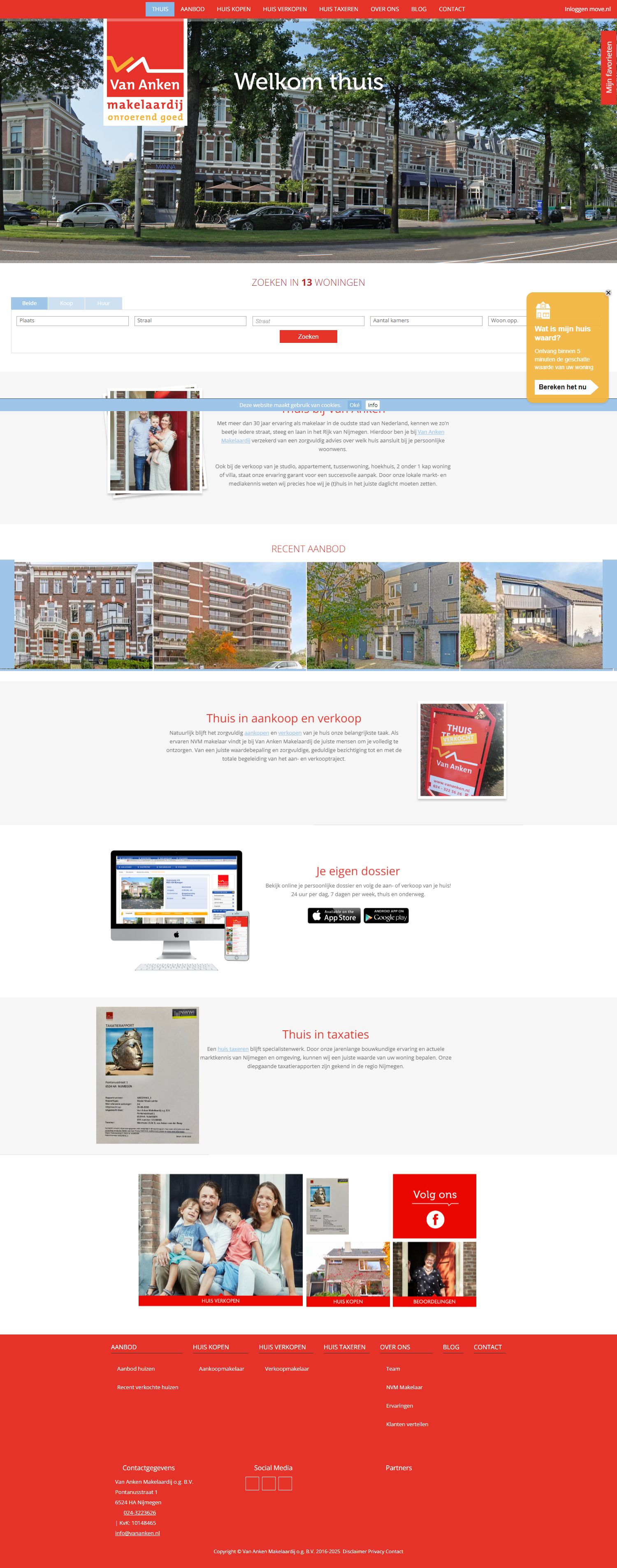 Screenshot van de website van www.vananken.nl