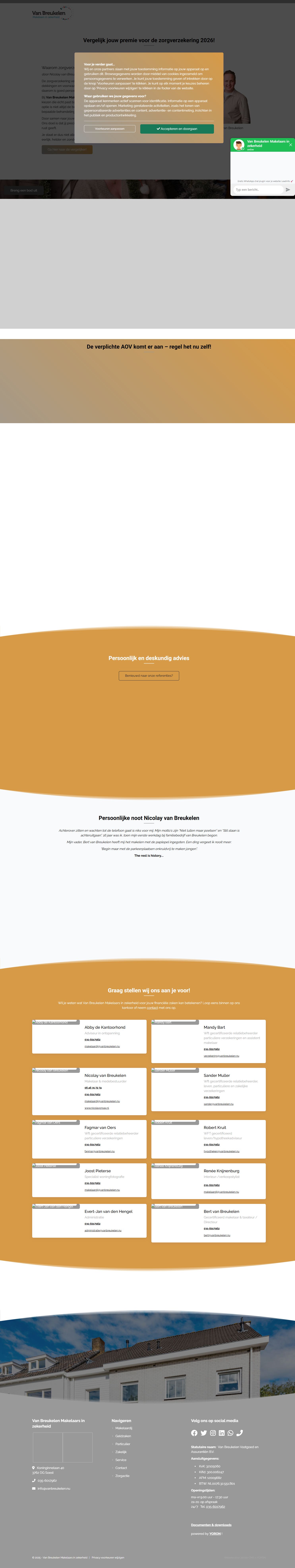 Screenshot van de website van www.vanbreukelen.nu