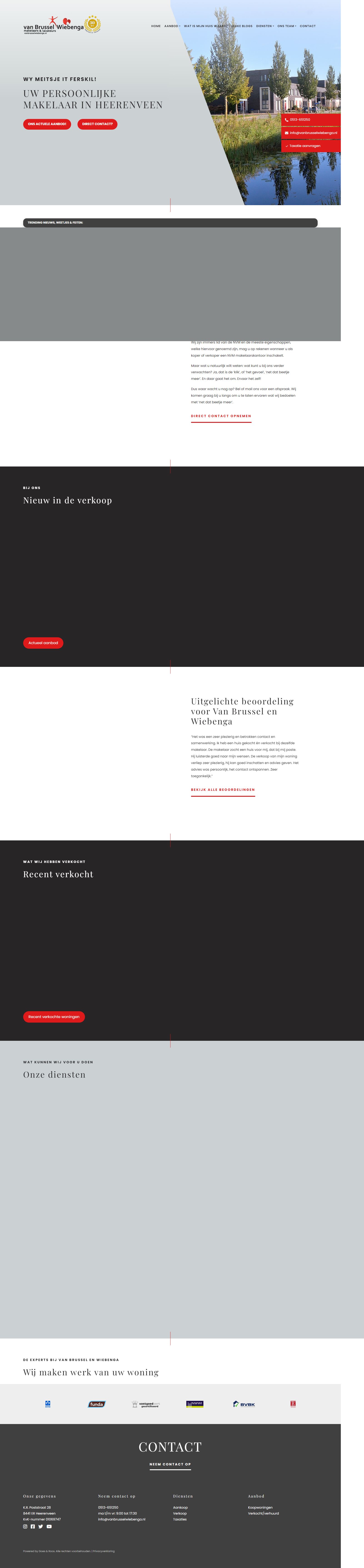 Screenshot van de website van www.vanbrusselwiebenga.nl