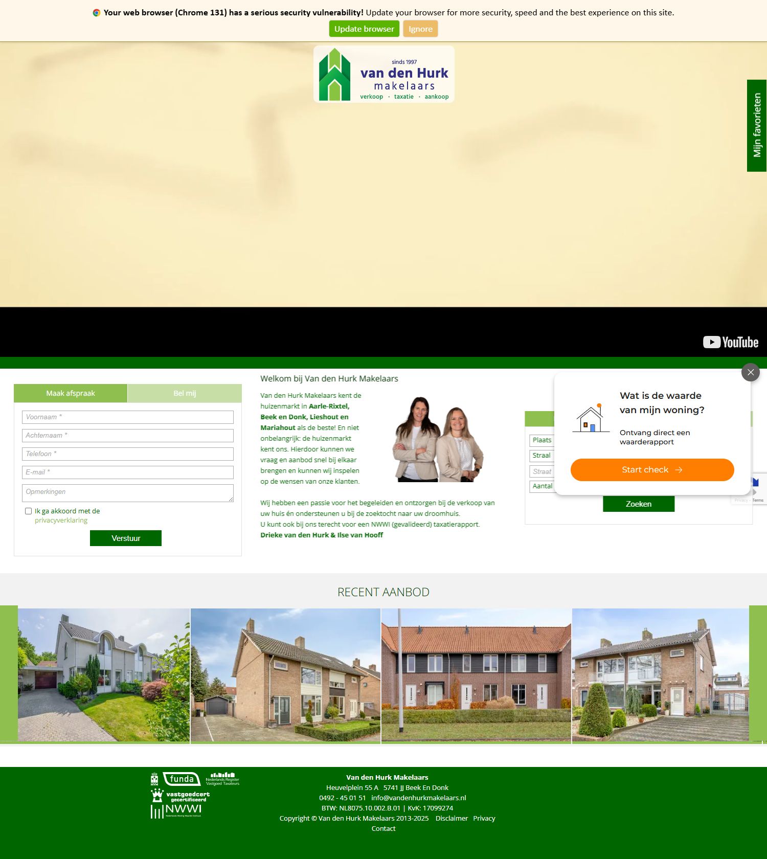 Kantoorfoto Van den Hurk Makelaars