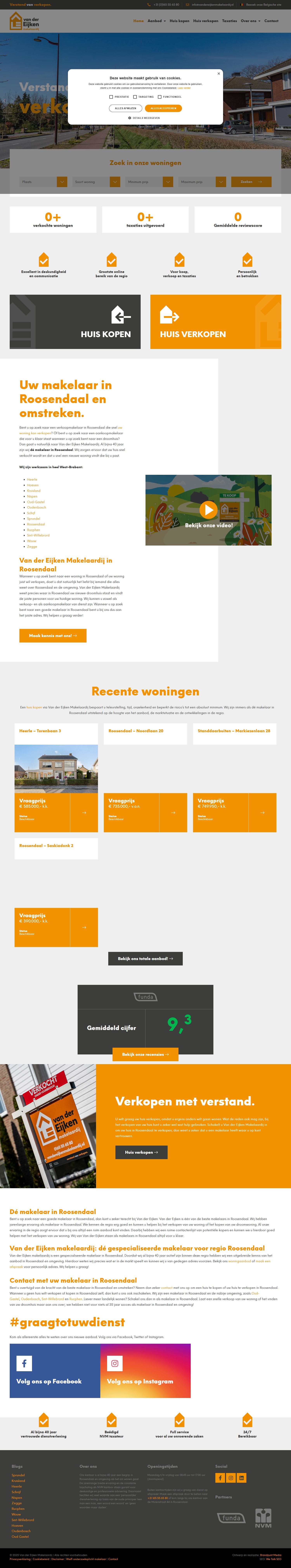Screenshot van de website van www.vandereijkenmakelaardij.nl