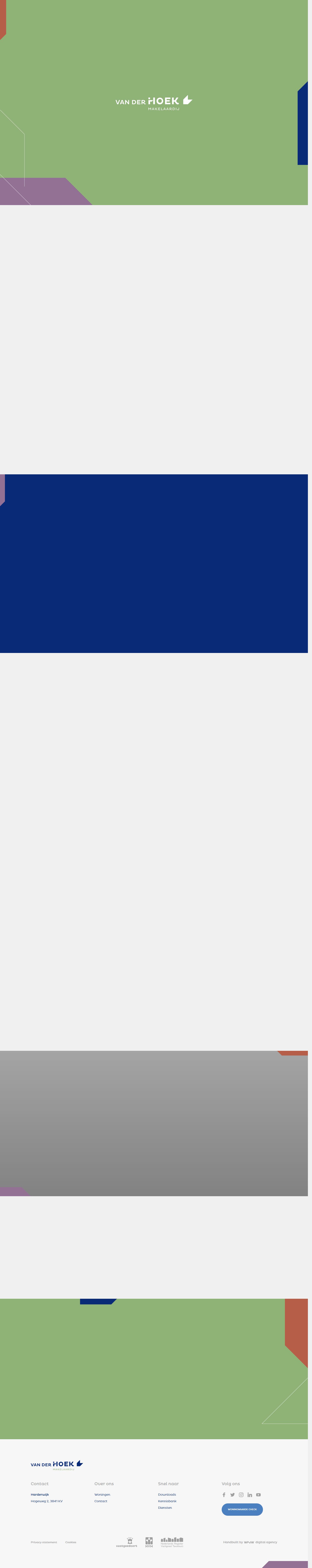 Screenshot van de website van www.vanderhoekmakelaardij.nl