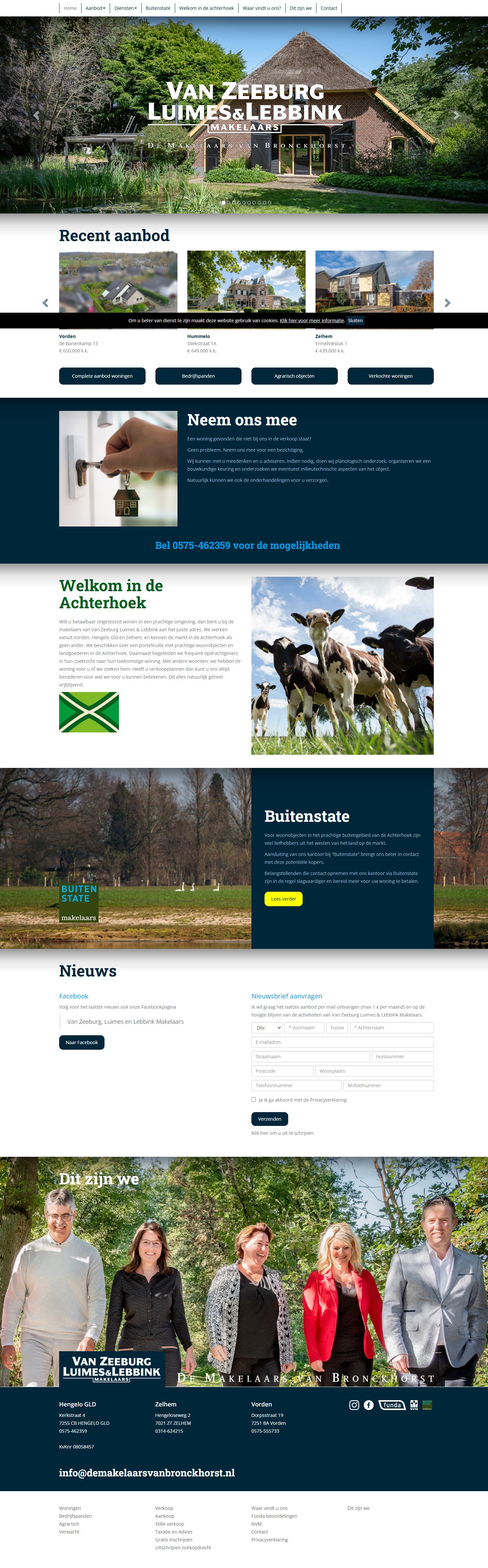 Screenshot van de website van www.demakelaarsvanbronckhorst.nl