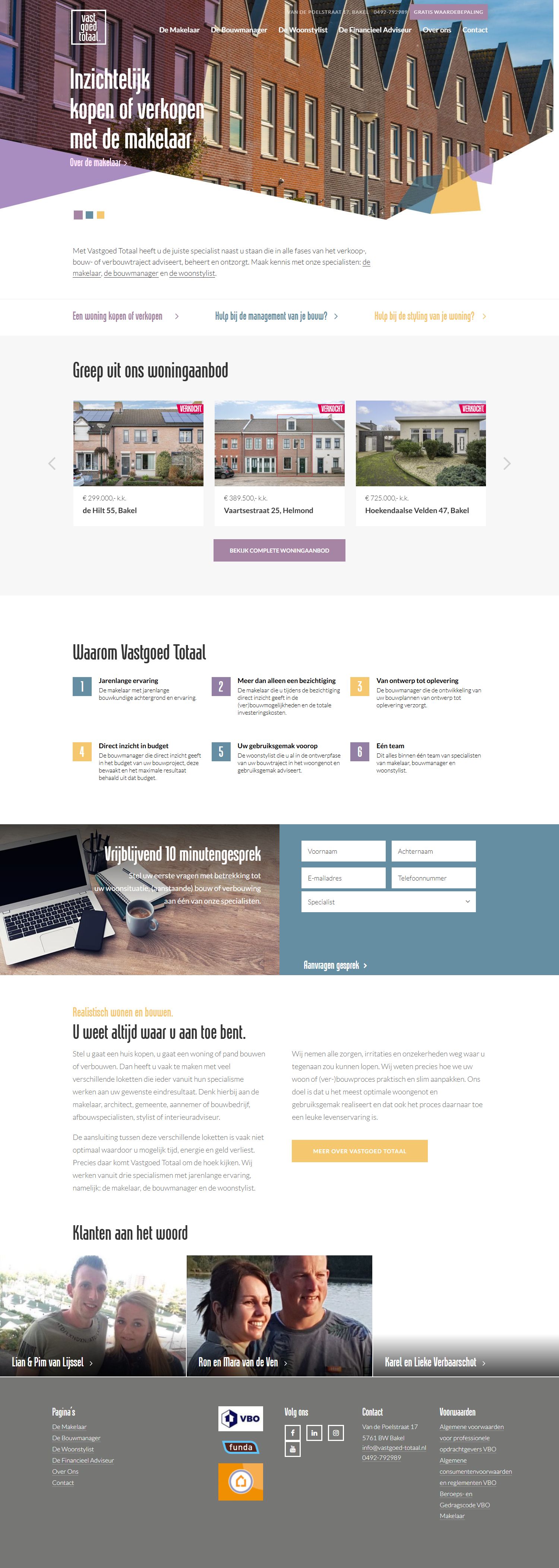 Screenshot van de website van www.vastgoed-totaal.nl