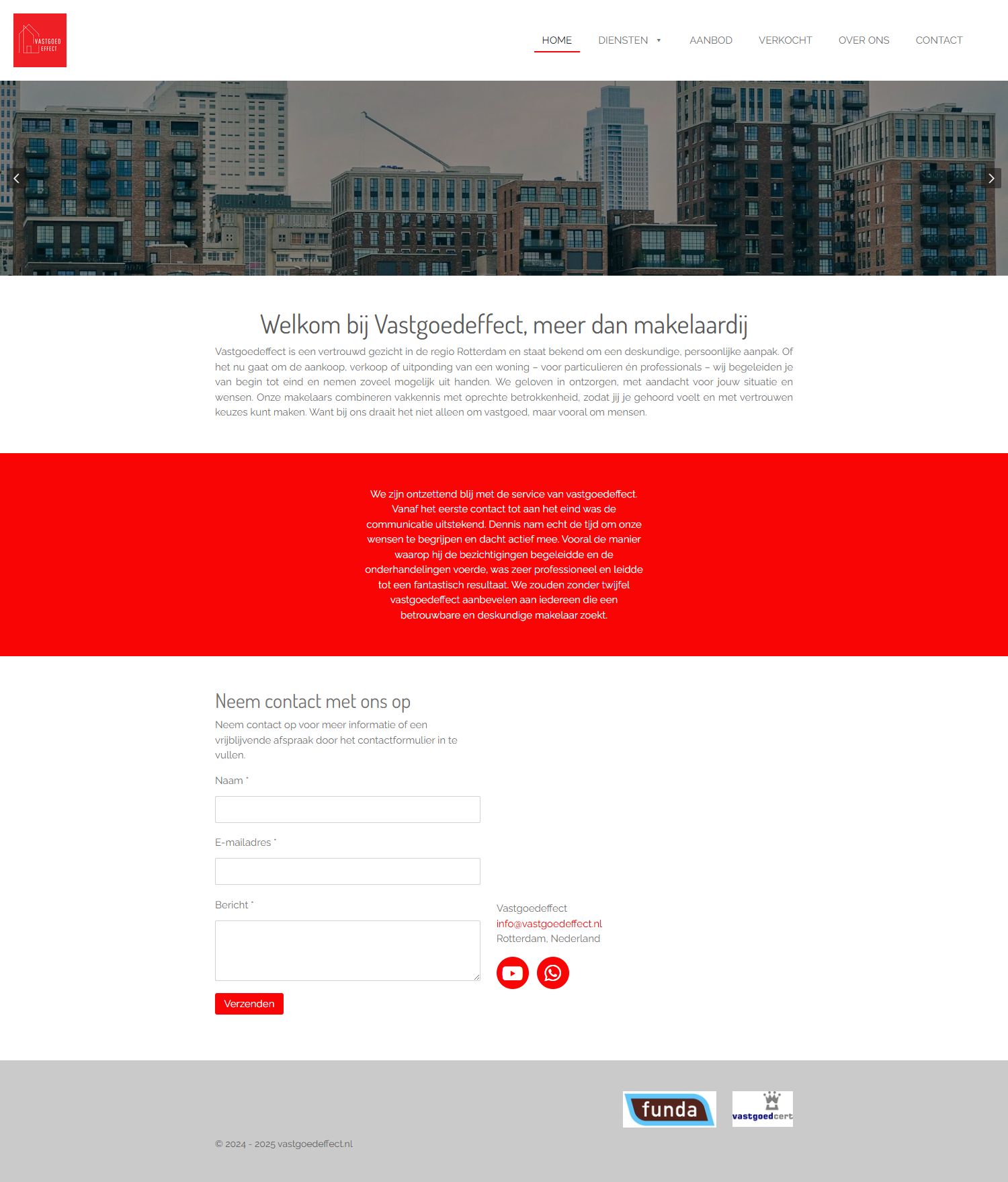 Screenshot van de website van www.vastgoedeffect.nl