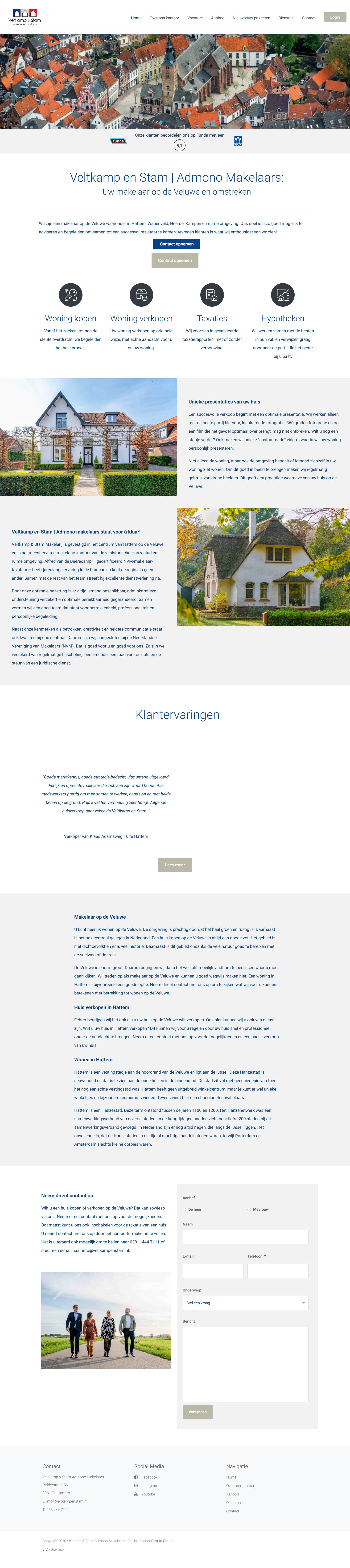 Screenshot van de website van www.veltkampenstam.nl