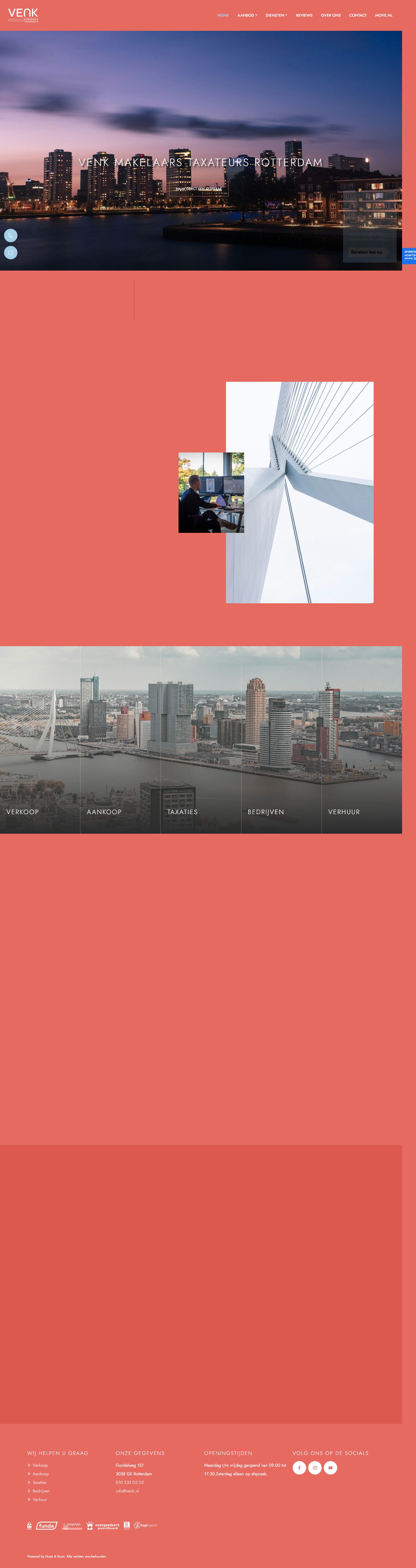 Screenshot van de website van venk.nl