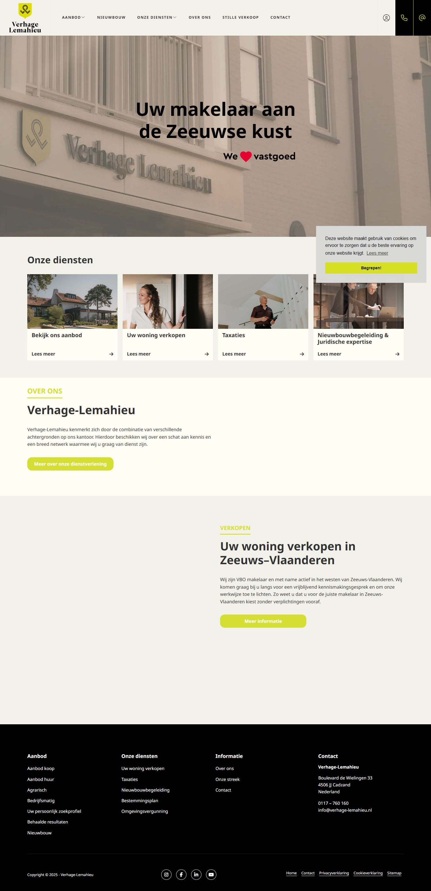 Screenshot van de website van www.verhage-lemahieu.nl