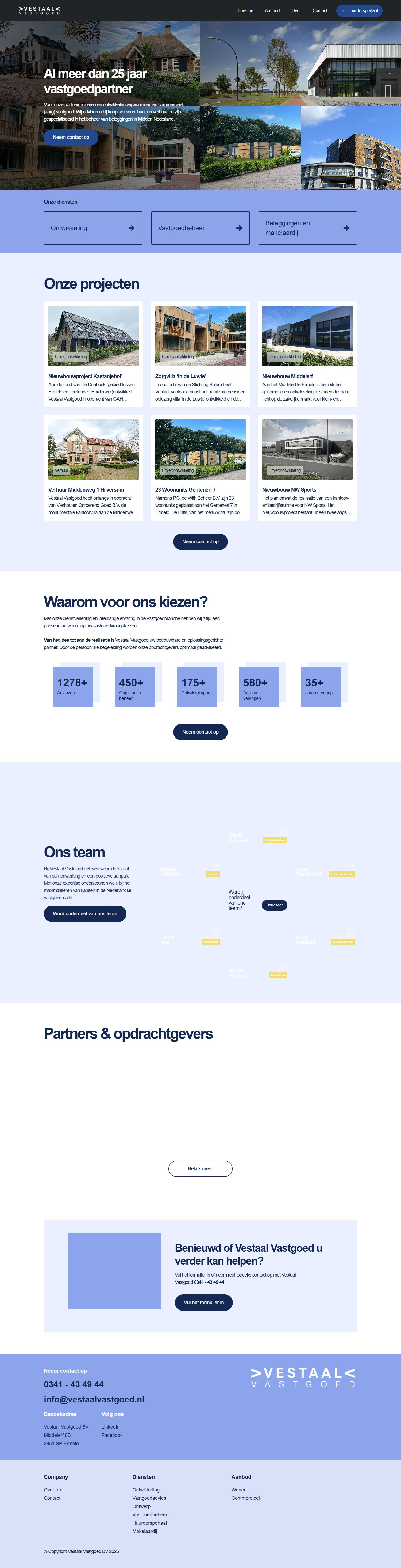 Screenshot van de website van www.vestaalvastgoed.nl