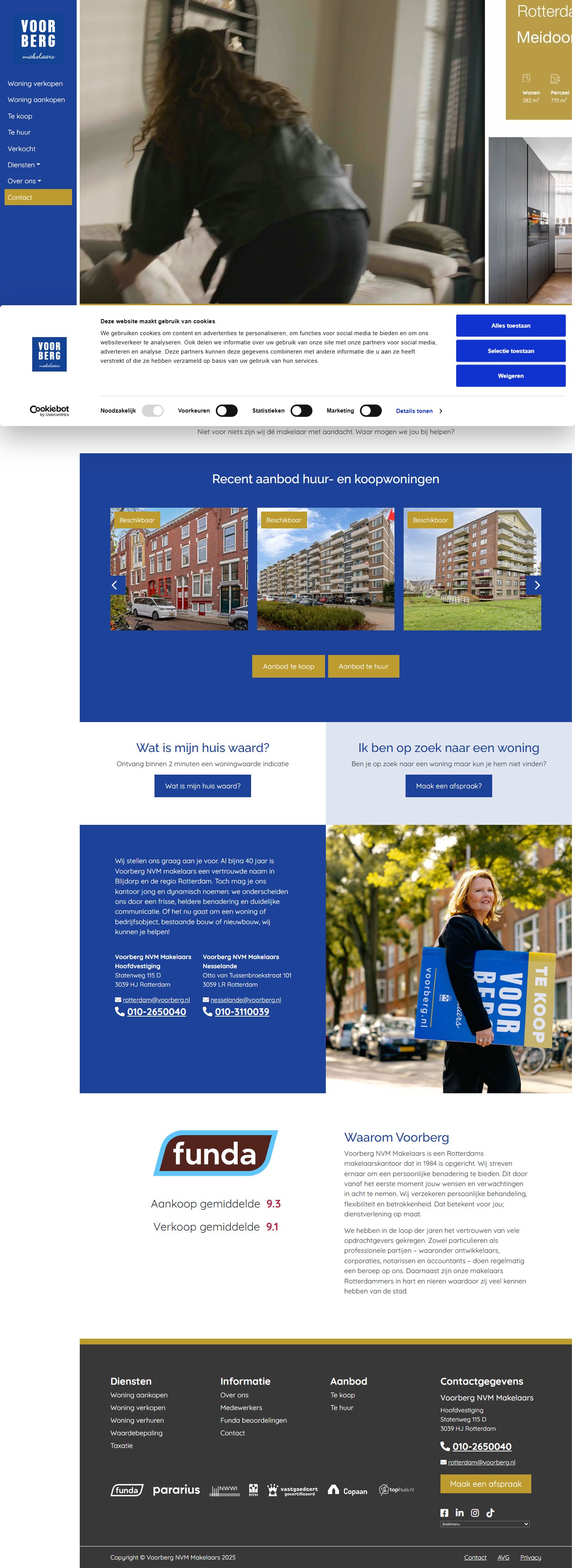 Screenshot van de website van www.voorberg.nl