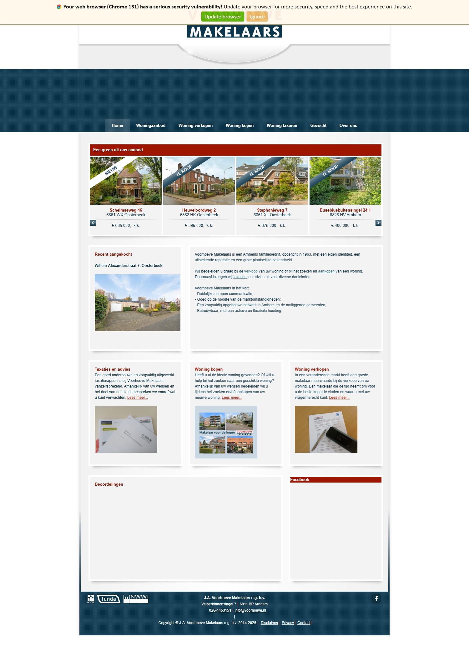 Screenshot van de website van www.voorhoeve.nl