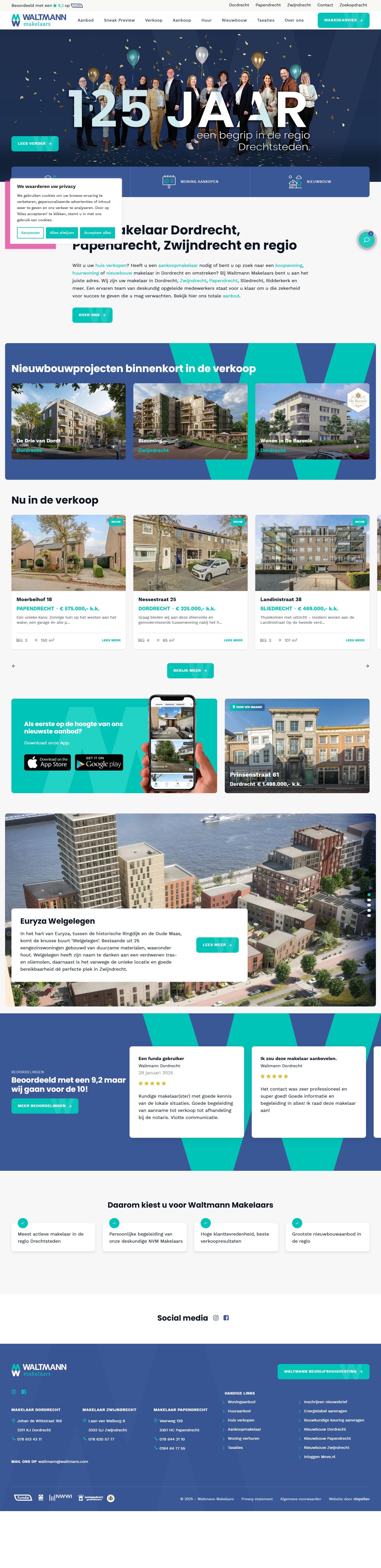 Screenshot van de website van www.waltmann.com
