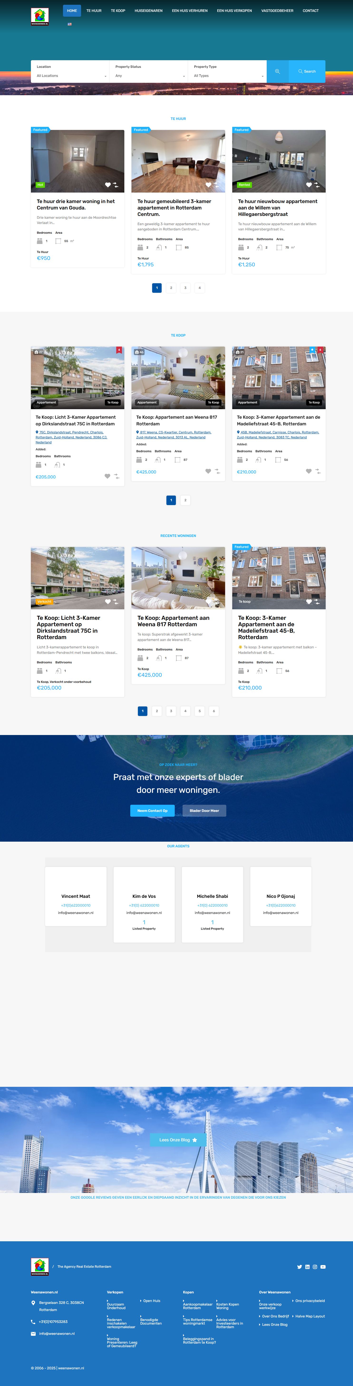 Screenshot van de website van www.weenawonen.nl
