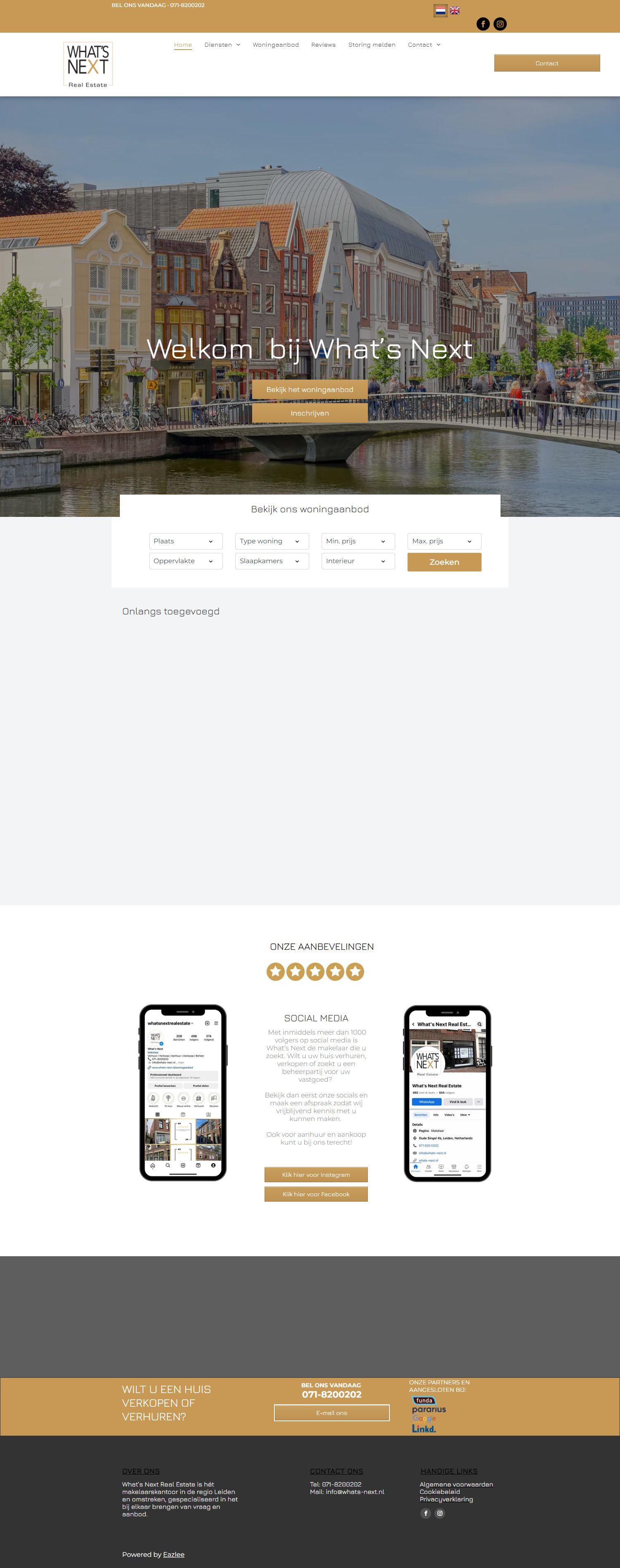 Screenshot van de website van www.whats-next.nl