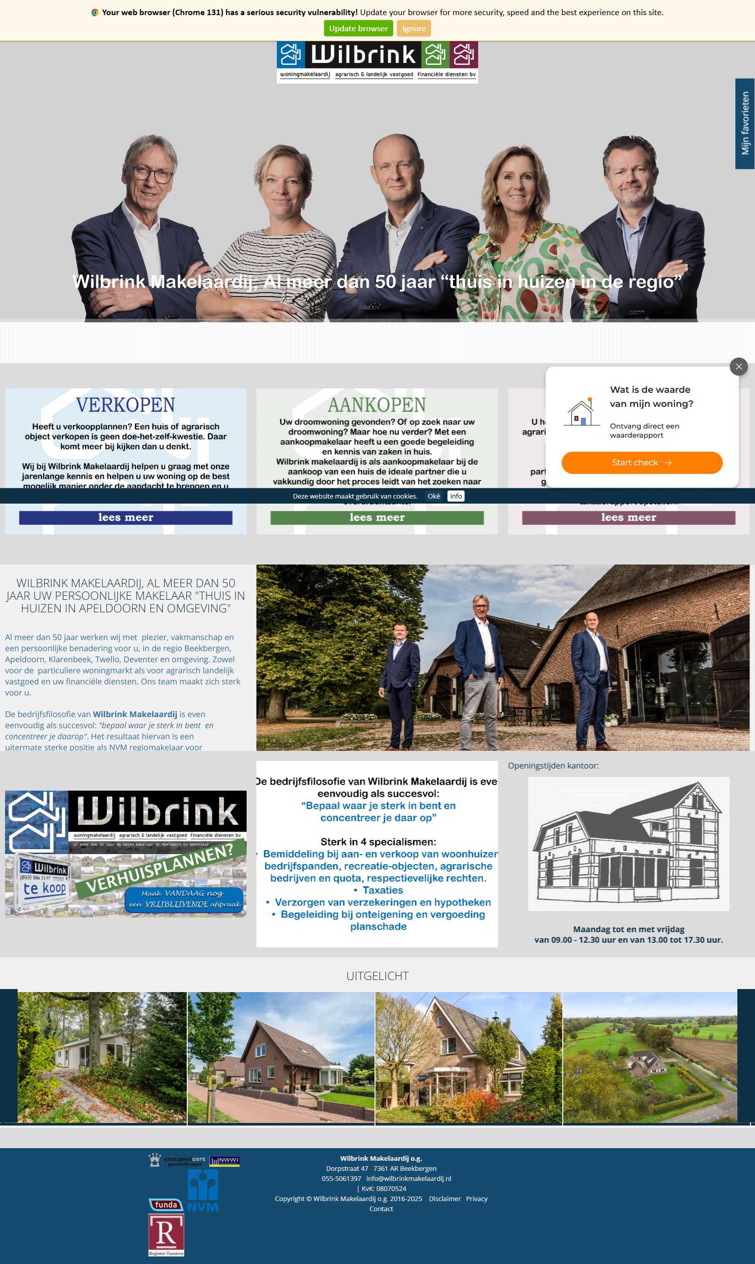Screenshot van de website van www.wilbrinkmakelaardij.nl