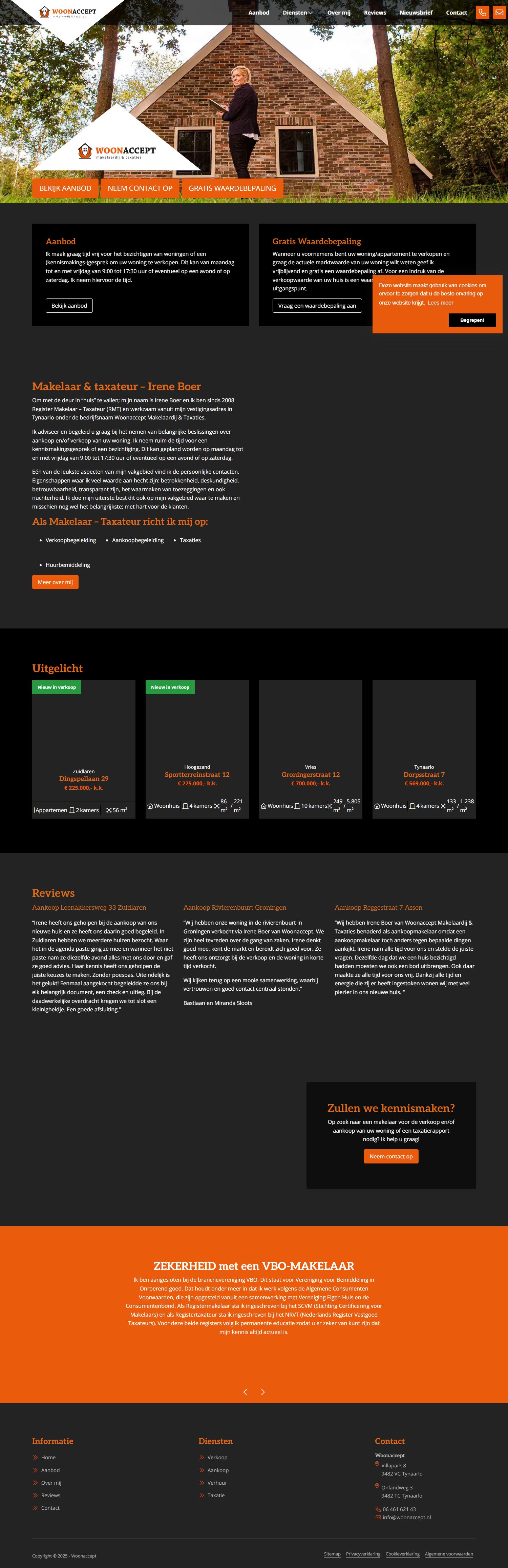 Screenshot van de website van www.woonaccept.nl