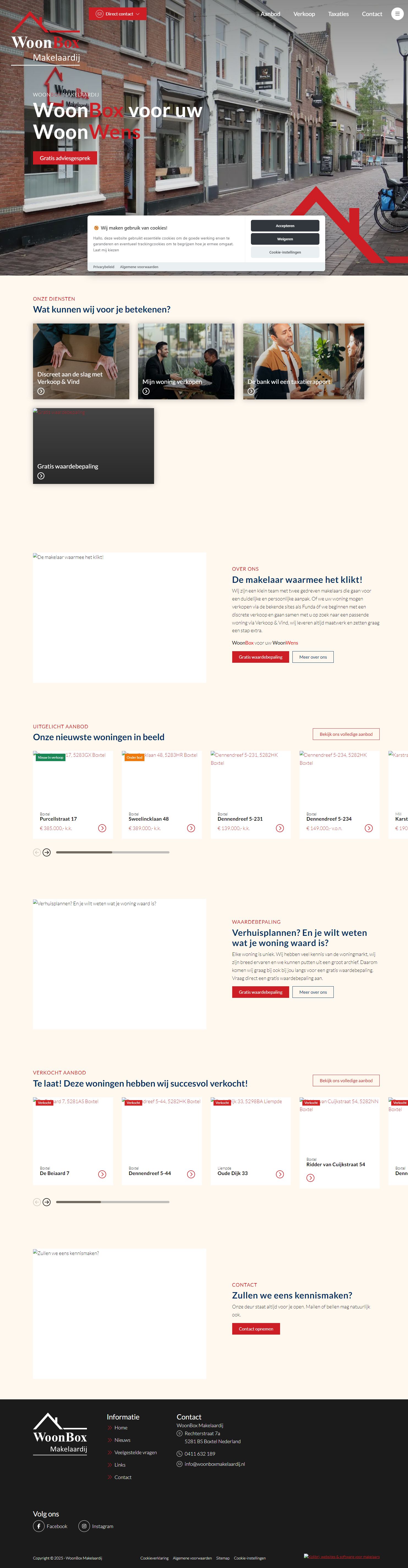 Screenshot van de website van www.woonboxmakelaardij.nl