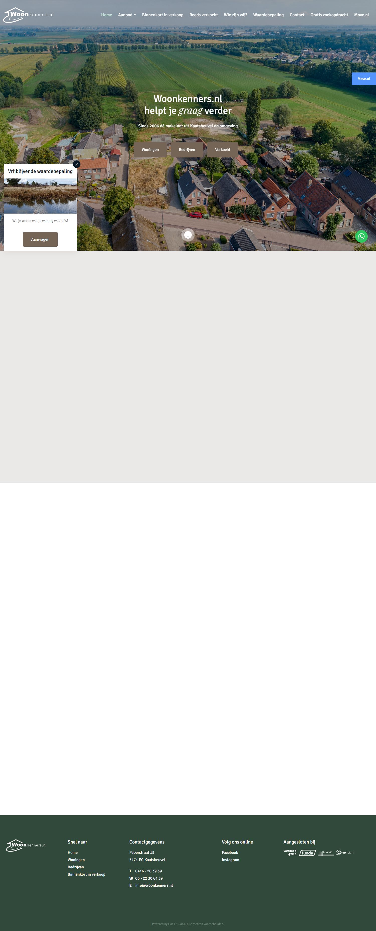 Screenshot van de website van www.woonkenners.nl