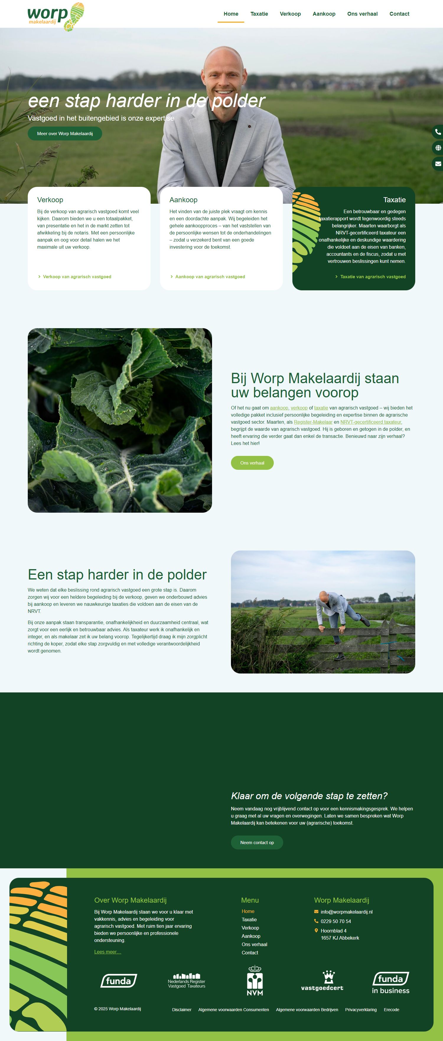 Screenshot van de website van www.worpmakelaardij.nl