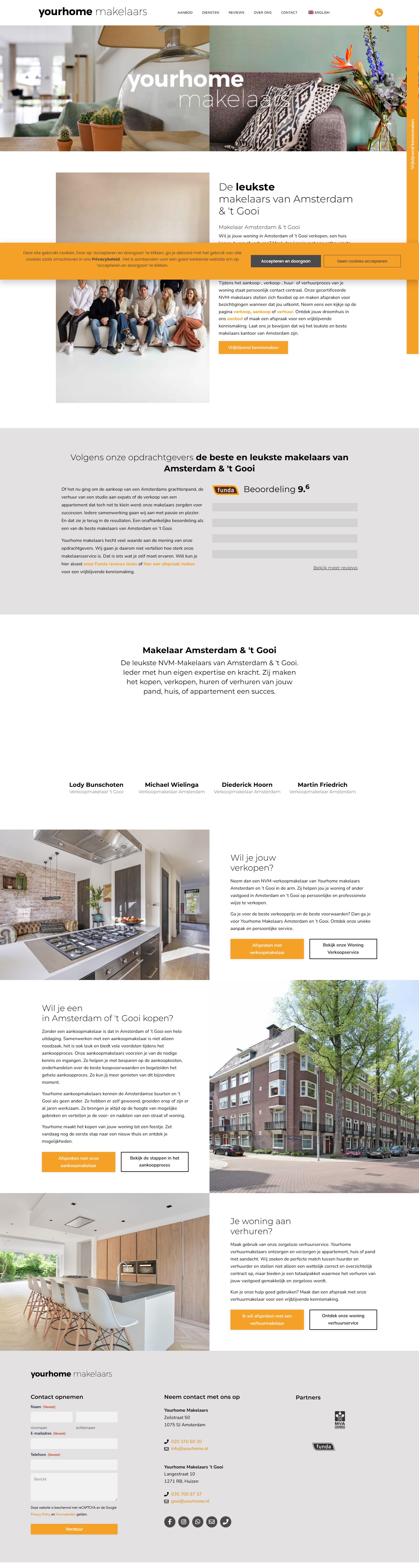 Screenshot van de website van yourhome.nl